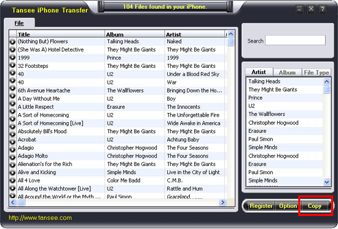 trasferire files iphone